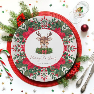 Personalised Christmas reindeer  Paper Plate