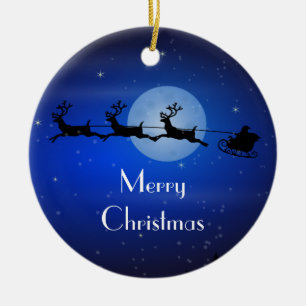 Personalised Christmas Santa Ceramic Tree Decoration