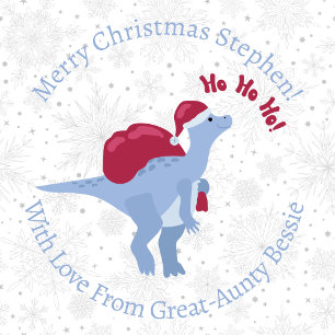 Personalised Christmas Santa Claus Dinosaur Wrapping Paper