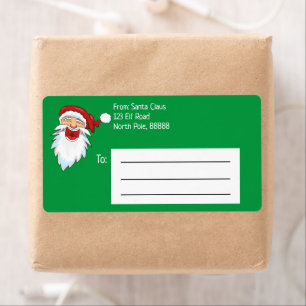 Personalised Christmas Santa Claus Mailing Label