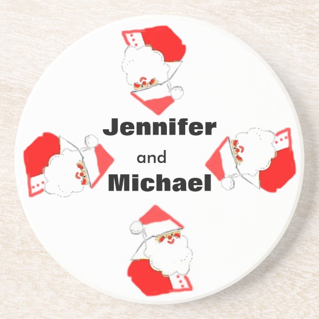 Personalised Christmas Santa Coaster (Front)