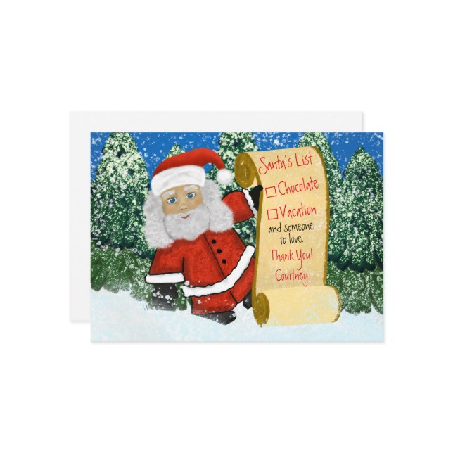 Personalised Christmas Santa's List Of Gifts Invitation (Front/Back In Situ)