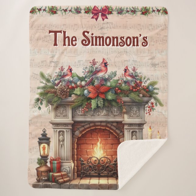 Personalised Christmas Sherpa Blanket (Front)