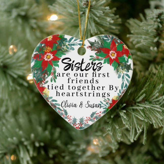 Personalised Christmas Sisters Gift for Sister Ceramic Tree Decoration (Tree)