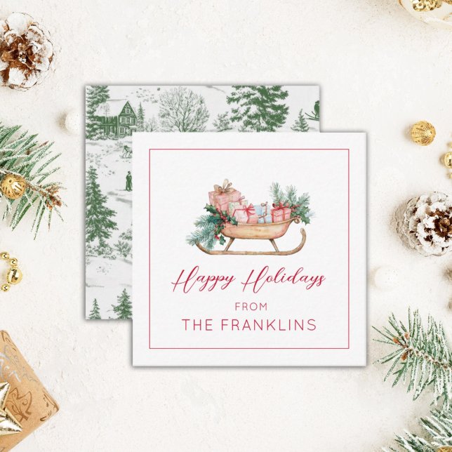 Personalised Christmas Sleigh Gift Enclosure Card (Creator Uploaded)