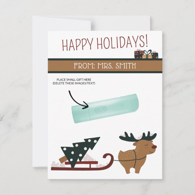 Personalised Christmas, Small Gift, Gifting Cards (Front)