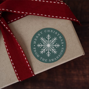 Personalised Christmas Snowflake Classic Round Sticker
