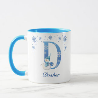 Personalised Christmas Snowflake Monogram D Mug