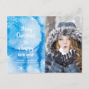 Personalised Christmas snowflake photo postcard