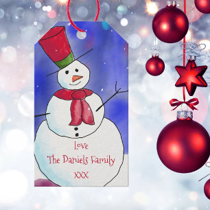 Personalised Christmas Snowman Gift Tags