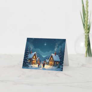 Personalised Christmas Snowman North Star Card