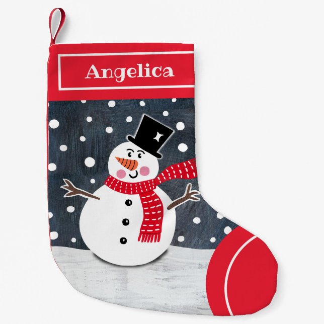 Personalised Christmas Snowman Stocking (Front)