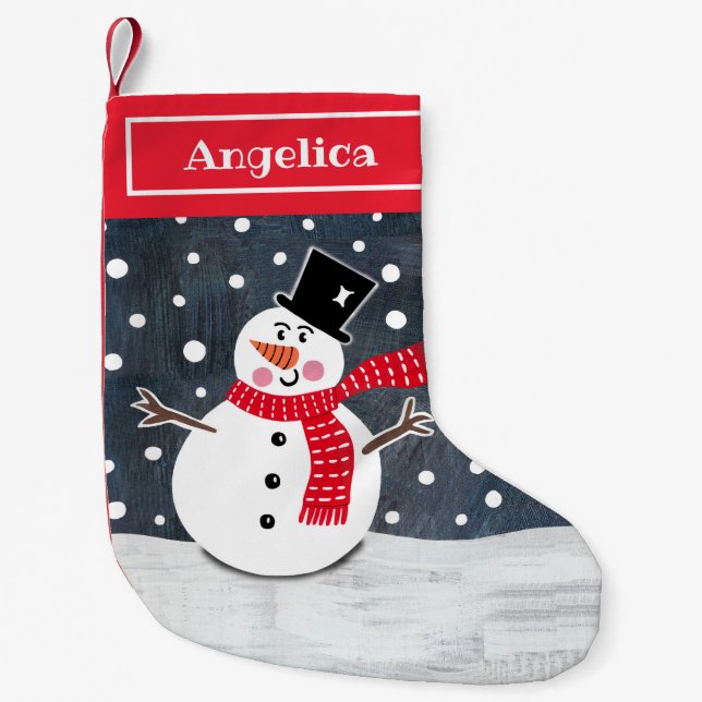 Personalised Christmas Snowman Stocking (Front)