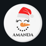 Personalised christmas snowman with custom name  magnet<br><div class="desc">Personalised christmas snowman with custom name  magnet .</div>