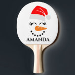 Personalised christmas snowman with custom name  ping pong paddle<br><div class="desc">Personalised christmas snowman with custom name   Ping Pong Paddle.</div>