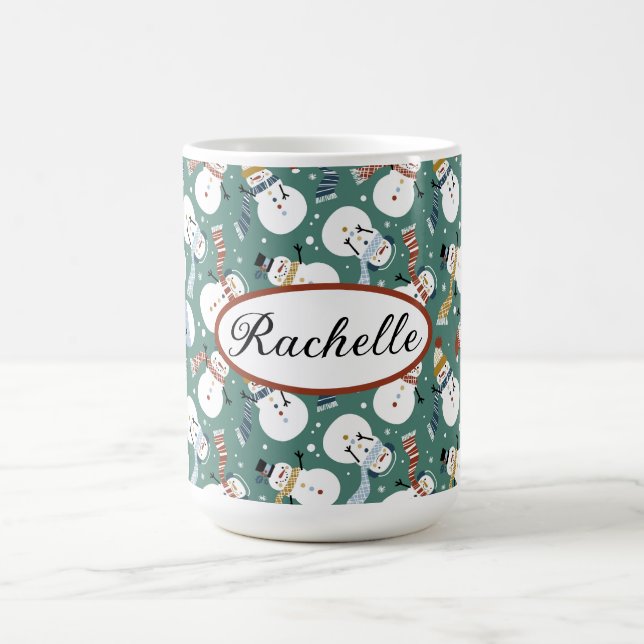 Personalised Christmas Snowmen Coffee Mug (Center)