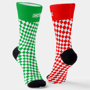 Personalised Christmas Socks, Green / Red Socks