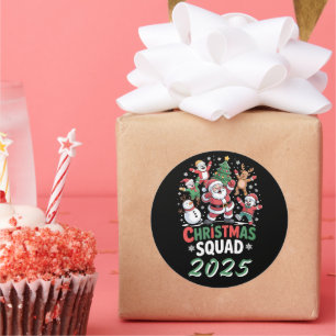 Personalised Christmas Squad 2025 Santa Family  Classic Round Sticker