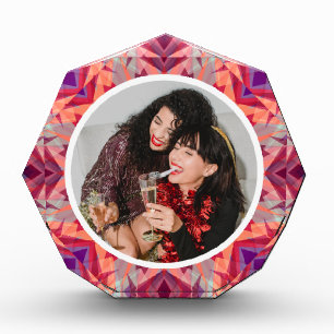 Personalised Christmas Star Fun Jolly Red Purple Photo Block