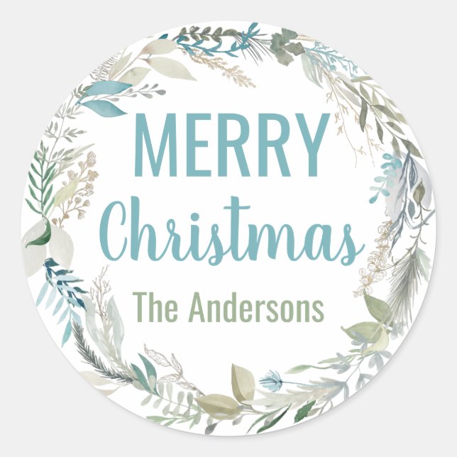 Personalised Christmas Stickers Elegant Envelope (Front)