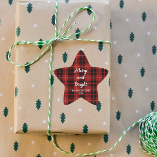 Personalised Christmas stickers red star