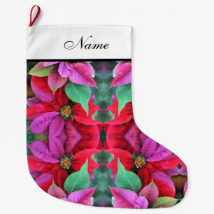 Personalised Christmas Stocking - Poinsettias