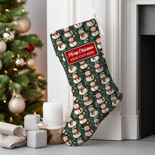 Personalised Christmas Stocking Vintage Watercolor