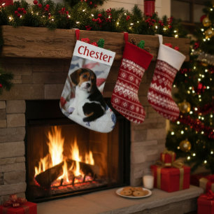 Personalised Christmas Stocking with Pet Photo 