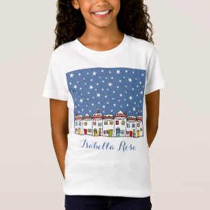 Personalised Christmas Street Snow Scene T-Shirt