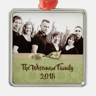 Personalised Christmas Striped Wrap PHOTO Ornament