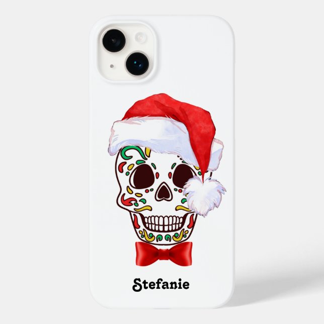 Personalised Christmas Sugar Skull Hat  Case-Mate iPhone Case (Back)