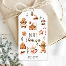 Personalised Christmas Tag with Christmas Cookies