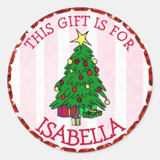 Personalised Christmas Tags Cute Tree & Gifts