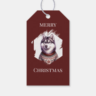 Personalised Christmas Tags, Husky Holiday Gift Tags