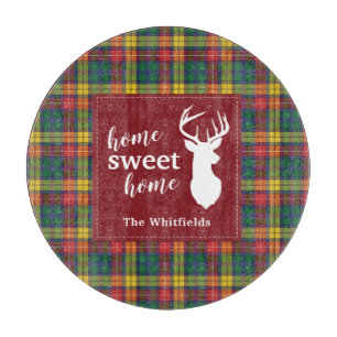 Personalised Christmas Tartan Clan Buchanan Plaid Cutting Board