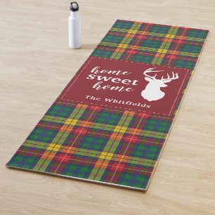Personalised Christmas Tartan Clan Buchanan Plaid Yoga Mat