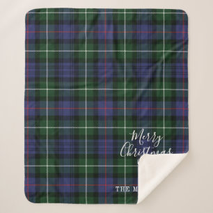 Personalised Christmas Tartan Clan MacKenzie Plaid Sherpa Blanket