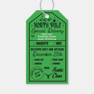 Personalised Christmas Tick Box Naughty Nice Gift Tags