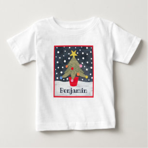 Personalised Christmas Tree Baby T-Shirt
