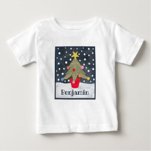 Personalised Christmas Tree Baby T-Shirt