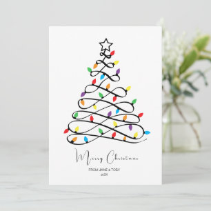 Personalised Christmas Tree Doodle Holiday Card