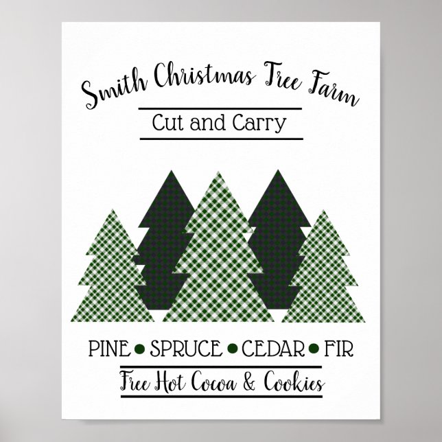 Personalised Christmas Tree Farm Neutral Print (Front)