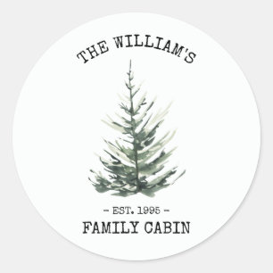 Personalised Christmas tree farmhouse  Classic Round Sticker