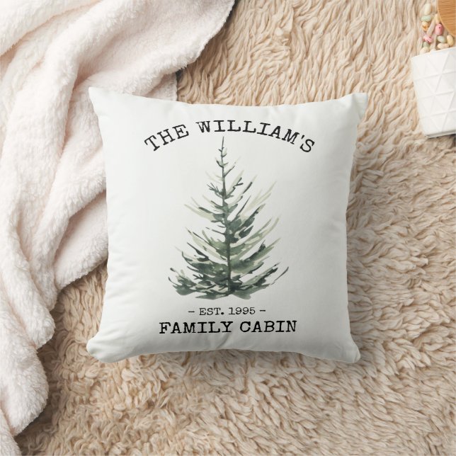 Personalised Christmas tree farmhouse Throw Pillow (Blanket)