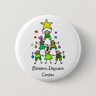 Personalised Christmas Tree Kids 6 Cm Round Badge