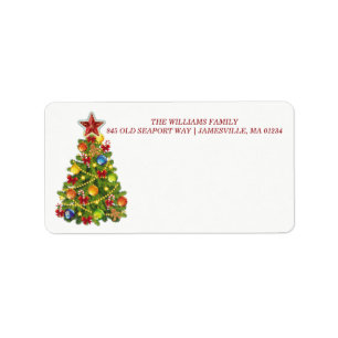Personalised Christmas Tree Mailing Labels