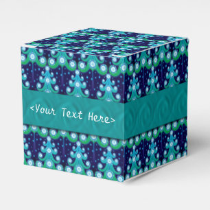 Personalised Christmas Tree Pattern Cube Favour Box