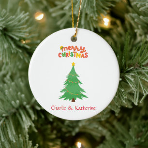 Personalised christmas tree Photo Ornament,custom Ceramic Tree Decoration
