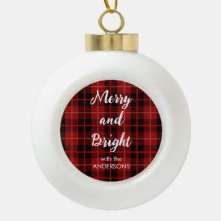 Personalised Christmas tree red ornament