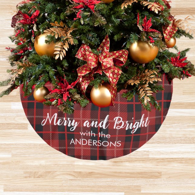 Personalised Christmas tree red skirt Brushed Polyester Tree Skirt (Creator Uploaded)